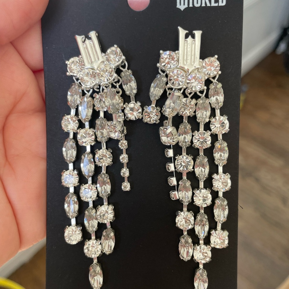 H&M Wicked collection Silver Crystal Drop Earrings
